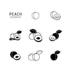 Peach vector thin line icon on white background.