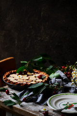 Cherry Almond Cake.style rustic. natural light