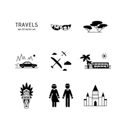 Travels - vector icons set.
