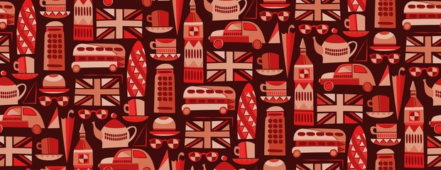 London pattern seamless design graphic - obrazy, fototapety, plakaty