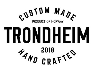 trondheim production label on white