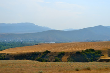View of the mountains and valley, beautiful Georgian landscape
