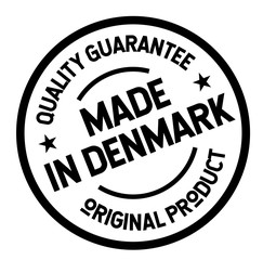 made in denmark production label on white