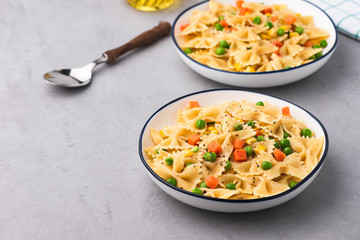 Pasta with vegetable food background