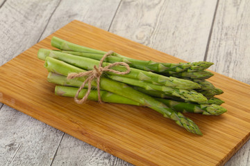 Raw asparagus heap