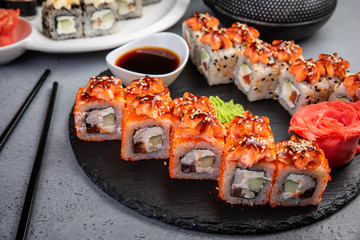 Set of traditional Japanese food