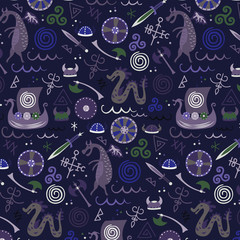 Viking pattern seamless design graphic