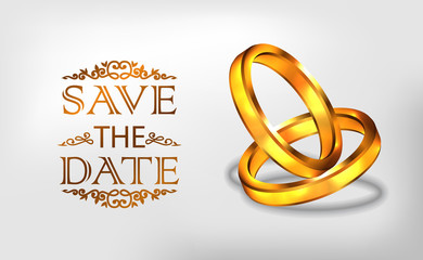 3D golden Ring engagement propose wedding romantic poster banner template