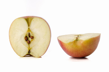 Red apple on white background