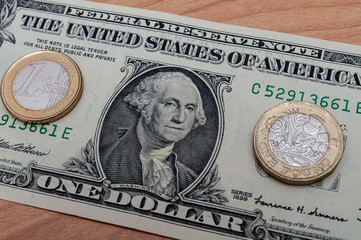 Porträt auf der 1 US Dollar Banknote 