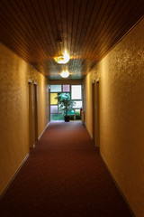 corridor in hotel with lighting