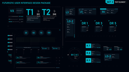 Futuristic user interface design element set 02 - obrazy, fototapety, plakaty