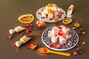 Fototapeta na wymiar Eastern sweets. Traditional Turkish delight