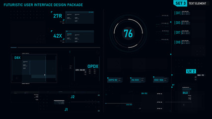 Futuristic user interface design element set 03