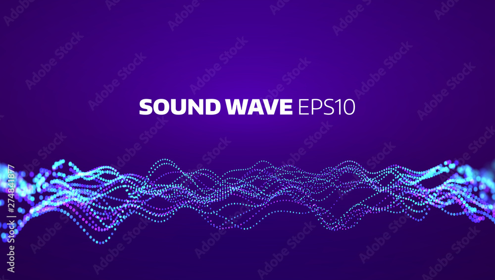 Aufkleber soud wave vector abstract background. electronic element equalizer. music motion signal