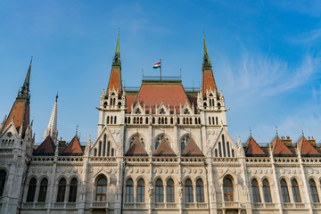Fototapeta na wymiar Exterior view of the Hungarian Parliament Building