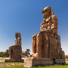 Colossi of Memnon, massive stone statue of the Pharaoh Amenhotep III. Luxor, Egypt.