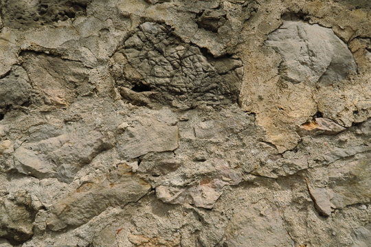 Détail de mur en pierre avec mortier