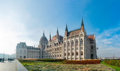 Fototapeta premium Exterior view of the Hungarian Parliament Building