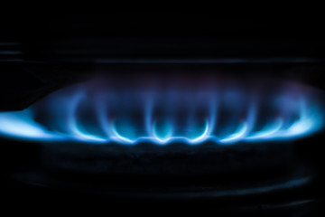 Gas stove blue flame