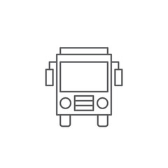 Bus front view icon, isolated on white background