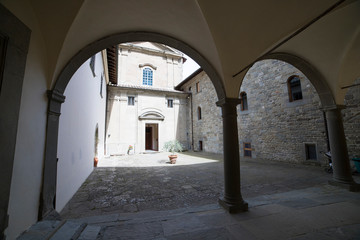 The church of the Camaldoli Monastery from the porch.