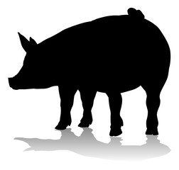 A pig silhouette farm animal graphic