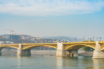 Fototapeta na wymiar Margaret Bridge and River Danube