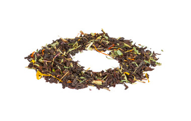 green tea leaf isolated on white background