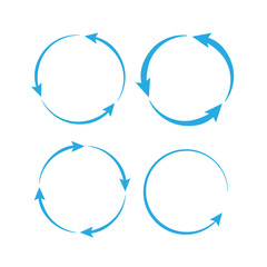 Circle arrow icon. Circled cursor web recycling progress buttons