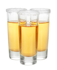 Cocktail. Vodka, gin, tequila isolated on white background