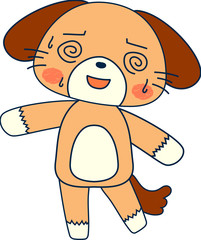 Obraz premium Full-length illustration of the cute dog character