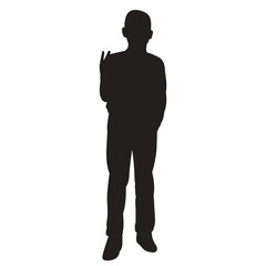 Obraz premium vector, isolated, black silhouette boy standing guy