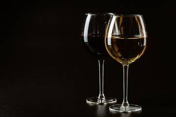 Wine glass on a dark background, studio shot
