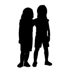 vector, isolated, silhouette kids, friendship