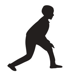  isolated, black silhouette boy, guy