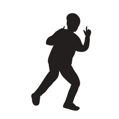 Fototapeta na wymiar black silhouette boy dancing guy