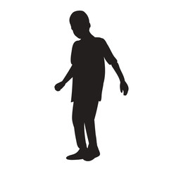 silhouette of a guy, a boy is standing