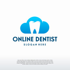 Online Dentist logo template, Dental logo template