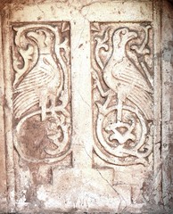 old marble icon from an old Greek Monastery