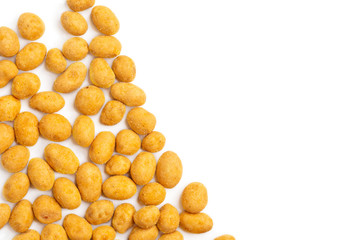 Crispy peanut isolated on white background.