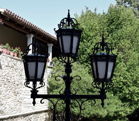 light in the garden from an old Greek Monastery