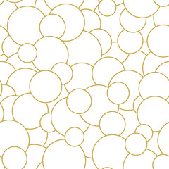 Linear bubbles. Seamless vector pattern in gold