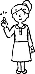 Monochrome Illustration of a woman face and pose 2