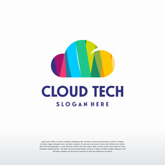 Abstract Colorful Cloud Logo designs concept vector