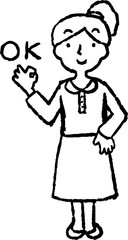 Monochrome Illustration of a woman face and pose 2