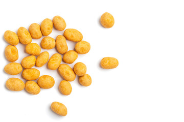 Crispy peanut isolated on white background.