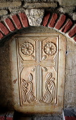 old marble icon from an old Greek Monastery