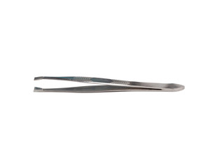 Stell tweezers isolated on white background.