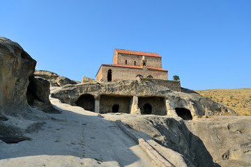 Ancient cave city Uplistsikhe on a bright summer day, Georgia